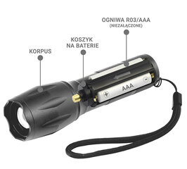 LED flashlight diode CREE XM-L2 18650 / 3x AAA (R03) цена и информация | Фонарики, прожекторы | pigu.lt