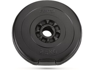 Diskinis svoris Gymtek G-66530, 2,5 kg, 31 mm, juodas цена и информация | Гантели, гири, штанги | pigu.lt