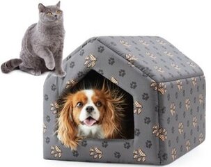 Guolis - namelis šunims, pilkas, 48x42cm kaina ir informacija | Guoliai, pagalvėlės | pigu.lt