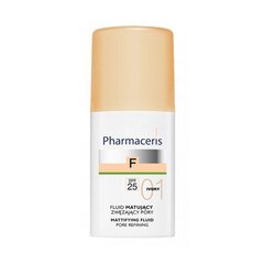 Матовая основа для макияжа Pharmaceris F Mattifying, SPF25, 30 мл, 01-ivory цена и информация | Пудры, базы под макияж | pigu.lt