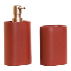 Набор для ванной DKD Home Decor PVC Смола современный Позолоченный терракот (2 pcs) (8.5 x 6 x 18 cm) (8,5 x 6 x 11,5 cm) цена и информация | Аксессуары для ванной комнаты | pigu.lt