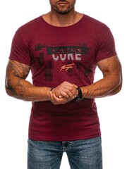 marškinėliai s1981 - tamsiai raudoni kaina ir informacija | Vyriški marškinėliai | pigu.lt