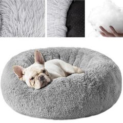 Plaukuotas guolis šunims - katėms 60cm - pilkas kaina ir informacija | Guoliai, pagalvėlės | pigu.lt
