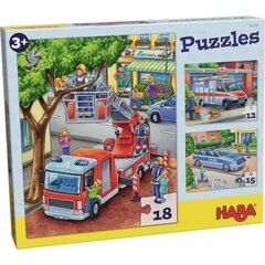 Dėlionė Policija, ugniagesiai ir jų draugai, Haba, 45d. kaina ir informacija | Dėlionės (puzzle) | pigu.lt