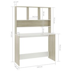 Stalas su lentynomis, 110x45x157 cm kaina ir informacija | Kompiuteriniai, rašomieji stalai | pigu.lt