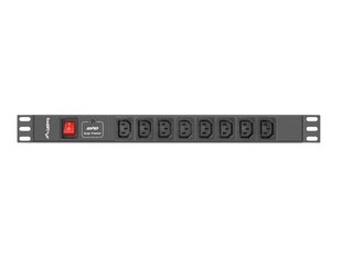 LANBERG POWER STRIP PDU RACK (1U, 16A, 8X IEC C13) kaina ir informacija | Korpusų priedai | pigu.lt