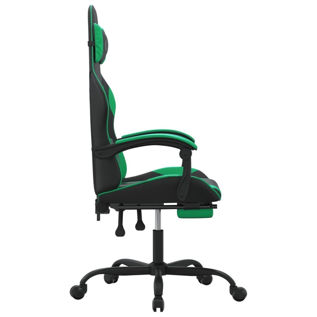 Žaidimų kėdė su pakoja , Dirbtinė oda, juoda/žalia цена и информация | Biuro kėdės | pigu.lt