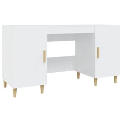 Rašomasis stalas, baltos spalvos, 140x50x75cm, mediena, blizgus kaina ir informacija | Kompiuteriniai, rašomieji stalai | pigu.lt