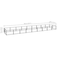 Voljeras šunims, juodos spalvos, 18m², plienas цена и информация | Лежаки, домики | pigu.lt