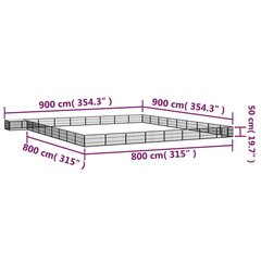 Šunų aptvaras , 36 segmentai, juodas, 100 x 50 cm, plienas kaina ir informacija | Transportavimo narvai, krepšiai | pigu.lt