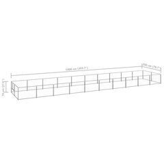 Voljeras šunims, sidabrinės spalvos, 20m², plienas цена и информация | Лежаки, домики | pigu.lt