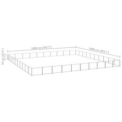 Voljeras šunims, sidabrinės spalvos, 100m², plienas цена и информация | Лежаки, домики | pigu.lt