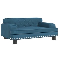 Aksomo lova šunims , 70x45x30 cm, mėlyna kaina ir informacija | Guoliai, pagalvėlės | pigu.lt