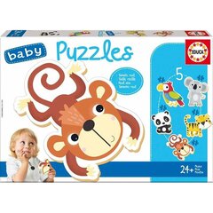 5 dėlionių rinkinys Educa Baby Gyvūnai kaina ir informacija | Dėlionės (puzzle) | pigu.lt