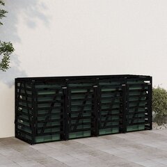 Keturvietė konteinerių pastogė , juoda kaina ir informacija | Komposto dėžės, lauko konteineriai | pigu.lt