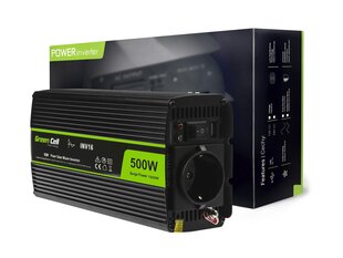 Green Cell galios keitiklis nuo 12 V iki 230 V 500W/1000W grynos sinuso bangos kaina ir informacija | Įtampos keitikliai | pigu.lt