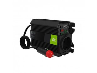 Green Cell Car Power Inverter Converter 12V to 230V, 150W/300W with USB цена и информация | Преобразователи напряжения | pigu.lt