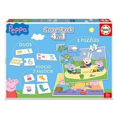 Edukacinė dėlionė Educa Peppa Pig (Kiaulytė Pepa) 4 in 1, 400 d. kaina ir informacija | Dėlionės (puzzle) | pigu.lt