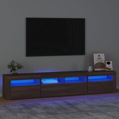 Televizoriaus spintelė su led, ruda ąžuolo, 210 x 35 x 40 cm цена и информация | Тумбы под телевизор | pigu.lt