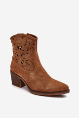 Suede Cowboy Boots with Lace D&A SN622-20 Camel 28043-21 цена и информация | Женские сапоги | pigu.lt