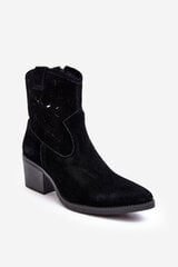 Suede Cowboy Boots with Lace D&A SN622-20 Black 28047-21 цена и информация | Женские сапоги | pigu.lt