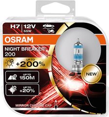 Automobilinės lemputės Osram Night Breaker 200 H7, 2 vnt. kaina ir informacija | Automobilių lemputės | pigu.lt