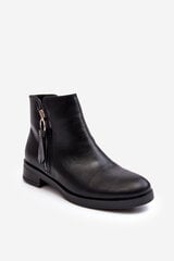 Women's Leather Flat Boots Black Vasica 28249-21 цена и информация | Женские сапоги | pigu.lt