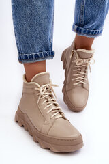 Moteriški odiniai platforminiai batai su pamušalu Smėlio spalvos Lemar Jevette 28276-21 kaina ir informacija | Aulinukai, ilgaauliai batai moterims | pigu.lt