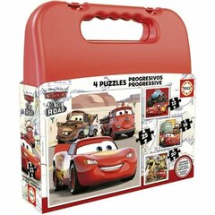 4 dėlionių rinkinys Educa Cars On the Road, 73 d. kaina ir informacija | Dėlionės (puzzle) | pigu.lt