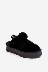 Women's Slippers On Platform With Faux Fur Black Sophienne 28329-21 цена и информация | Женские тапочки | pigu.lt