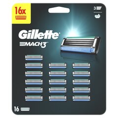 Сменные лезвия бритвенного станка Gillette Mach3, 16 шт. цена и информация | Косметика и средства для бритья | pigu.lt