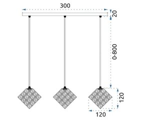 Glamour chromuotas kubinis pakabinamas šviestuvas APP722-3CP цена и информация | Люстры | pigu.lt