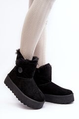 Women's Platform Snow Boots with Fur Black Wikasem 28413-21 цена и информация | Женские сапоги | pigu.lt