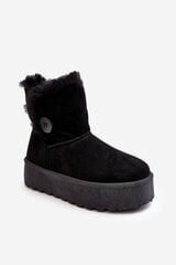 Women's Platform Snow Boots with Fur Black Wikasem 28413-21 цена и информация | Женские сапоги | pigu.lt