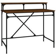 Rašomasis stalas, rudas ąžuolo, 100x50x90cm, mediena ir geležis kaina ir informacija | Kompiuteriniai, rašomieji stalai | pigu.lt