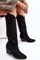 Women's Cowboy Boots On Heel Black Sloana 28437-21 цена и информация | Женские сапоги | pigu.lt