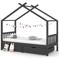 Vaikiškos lovos rėmas su stalčiais, 90x200 cm, pilkas цена и информация | Детские кровати | pigu.lt