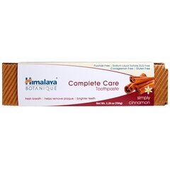 Паста зубная Himalaya Botanique Complete Care Simply Cinnamon, со вкусом корицы, 150 г цена и информация | Зубные щетки, пасты | pigu.lt