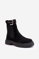 Suede Ankle Boots On Massive Sole Black Ozaro 28529-21 цена и информация | Женские сапоги | pigu.lt