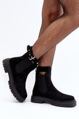 Suede Ankle Boots On Massive Sole Black Ozaro 28529-21 цена и информация | Женские сапоги | pigu.lt