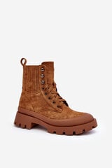 Women's Trapper Lace-Up Boots Camel Gordts 28534-21 цена и информация | Женские сапоги | pigu.lt