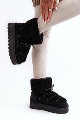 Women's Lace-Up Snow Boots with Thick Sole Black Loso 28558-21 цена и информация | Женские сапоги | pigu.lt