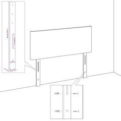 Galvūgaliai, Audinys, 2vnt., 100x5x78/88cm, kreminė spalva kaina ir informacija | Lovos | pigu.lt