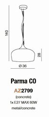 Azzardo подвесной светильник Parma Grey цена и информация | Люстры | pigu.lt