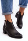 Juodi odiniai moteriški batai su užtrauktukais ir žema nosimi "Annaja 28653-21 цена и информация | Aulinukai, ilgaauliai batai moterims | pigu.lt