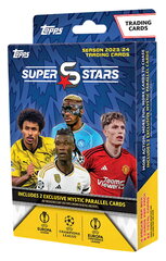 Futbolo kortelės Topps UEFA Superstars Season 2023/2024 Hanger Box, 4 x 8 vnt. kaina ir informacija | Kolekcinės kortelės | pigu.lt