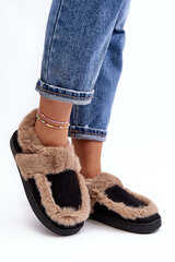 Women's Slippers with Fur Black Sailey 28685-21 цена и информация | Женские тапочки | pigu.lt