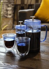 La Cafetière Dvigrūpių Stiklo Taurelės - Nerūdijantis Plieninis Dizainas, Amber|Smoke Grey|Blue, Aukštos Kokybės Kavos Stiklas kaina ir informacija | Išskirtiniai maisto gaminimo prietaisai | pigu.lt