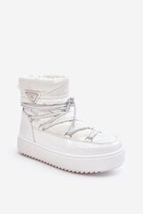 Women's Snow Boots with Platform and Lace-up White Fleure 28727-21 цена и информация | Женские сапоги | pigu.lt