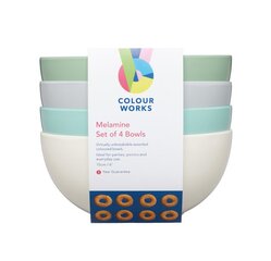 Spalvoti Melamininiai Dubenys "Colourworks Klasikiniai Spalvų Rinkinys - 4 vnt." kaina ir informacija | Išskirtiniai maisto gaminimo prietaisai | pigu.lt